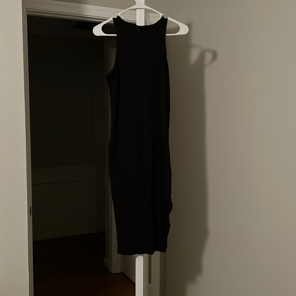 Black midi casual dress